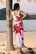 Red Bloom One Piece Swimsuit and Pareo Set