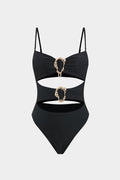 Rosvell Noir Jewel Cut-Out Bañador