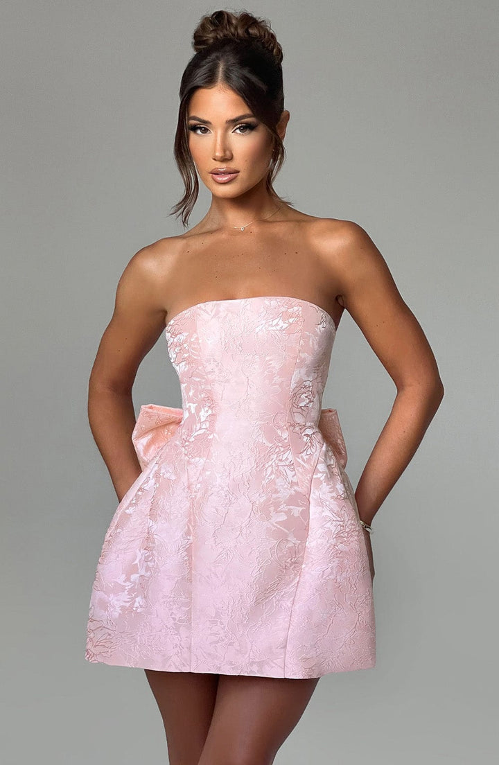 Blush Petal Fiyonklu Mini Elbise