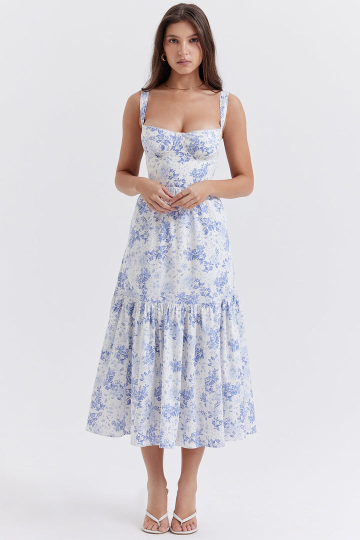 Elia Serene Blossom Midi Elbise