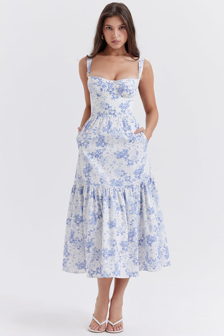 Elia Serene Blossom Midi Elbise