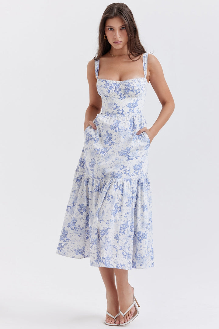 Elia Serene Blossom Midi Elbise