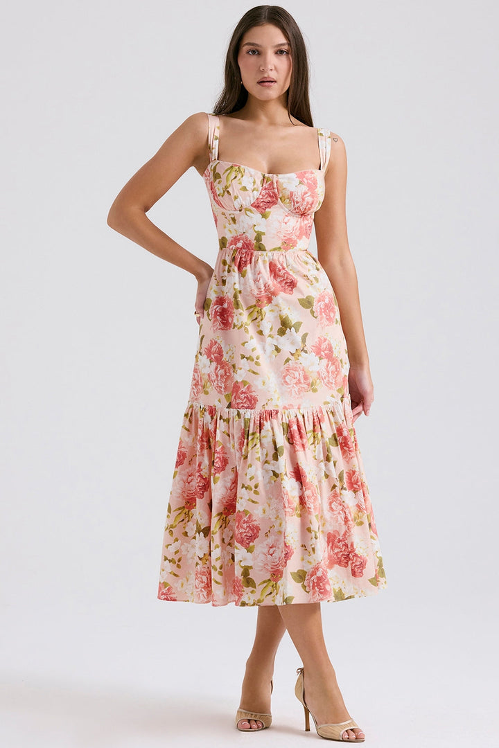 Isabella Blooming Garden Midi Elbise