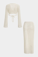 Ivory Aura Tie-Detail Beach Set