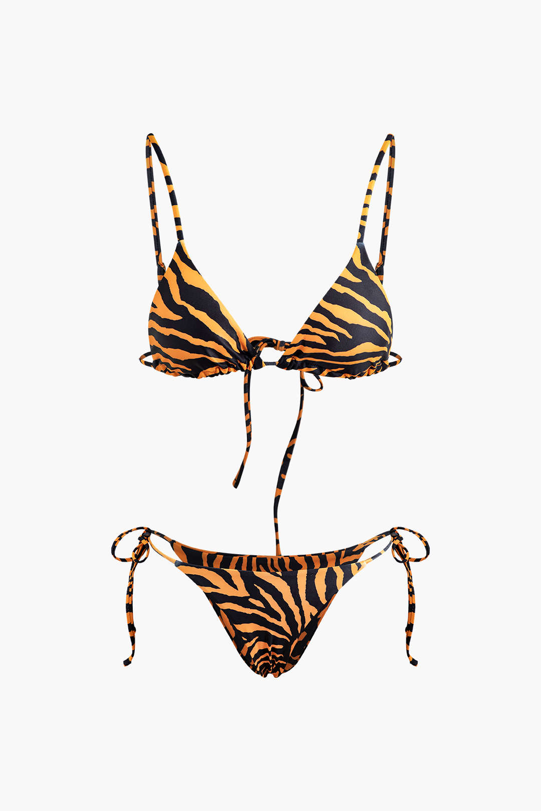 Leopar Desenli Bağlamalı Bikini Takımı