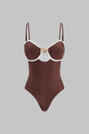Brown Swimsuit Ring Detail