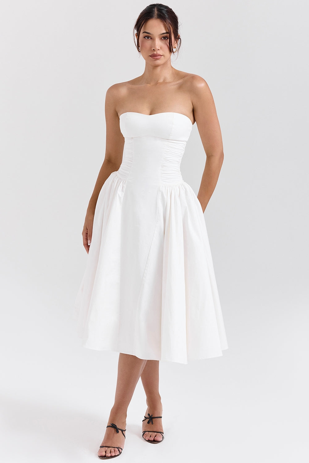 Georgiana Strapless Midi Elbise