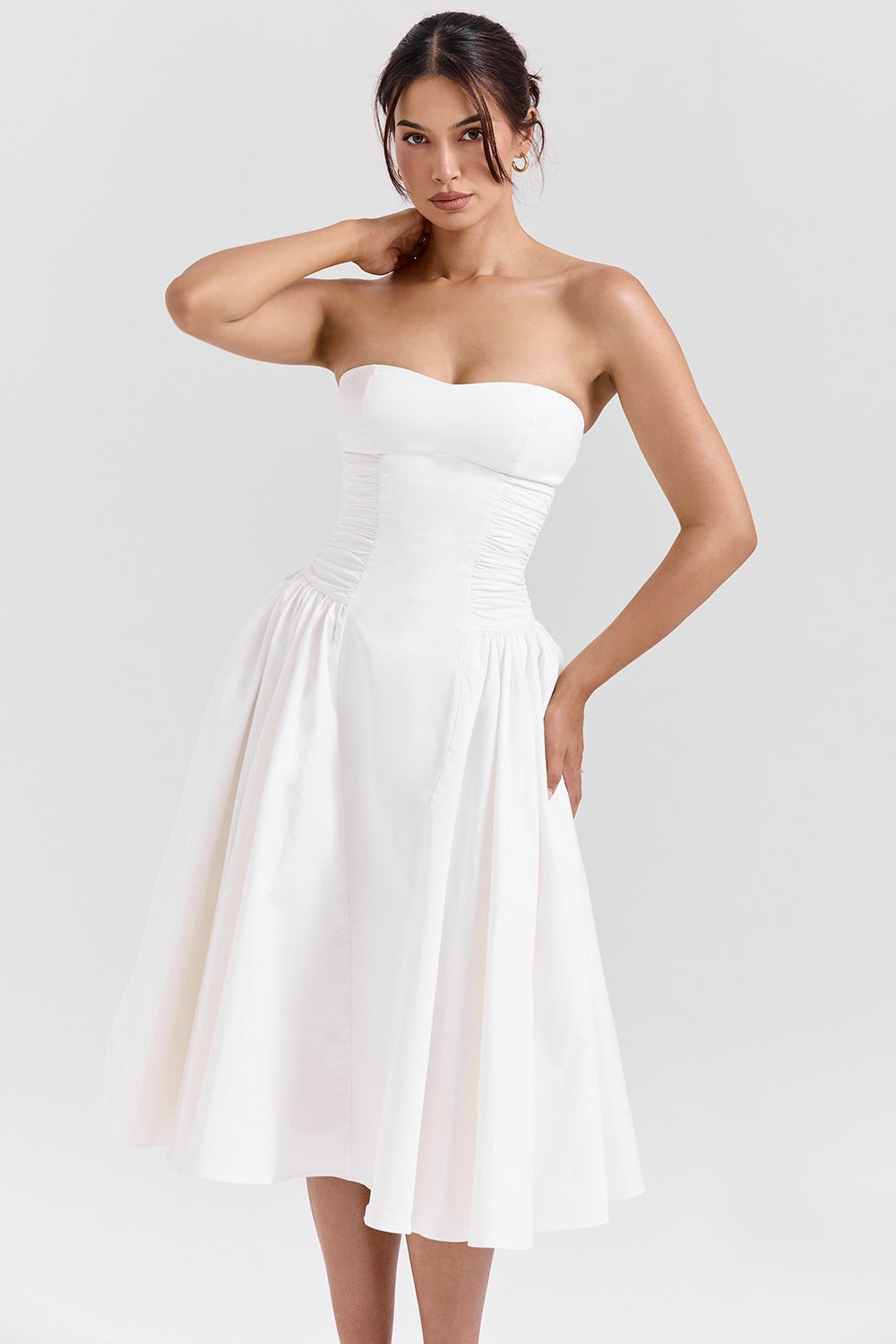 Georgiana Strapless Midi Elbise