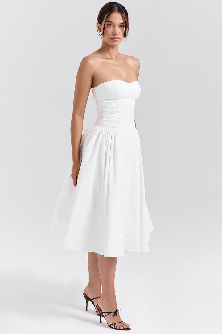 Georgiana Strapless Midi Elbise