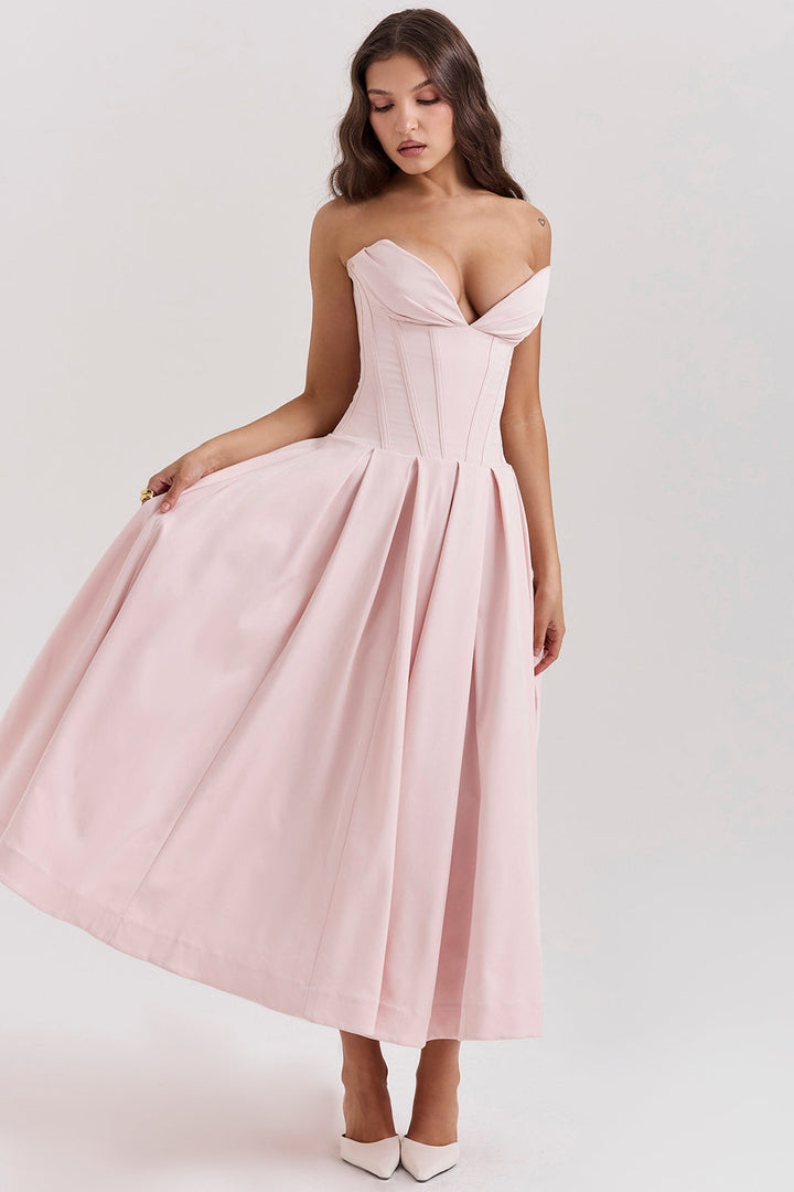 Glamora Strapless Midi Elbise