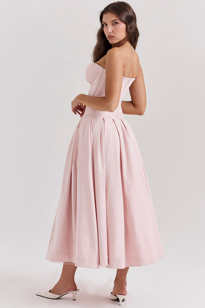 Glamora Strapless Midi Elbise