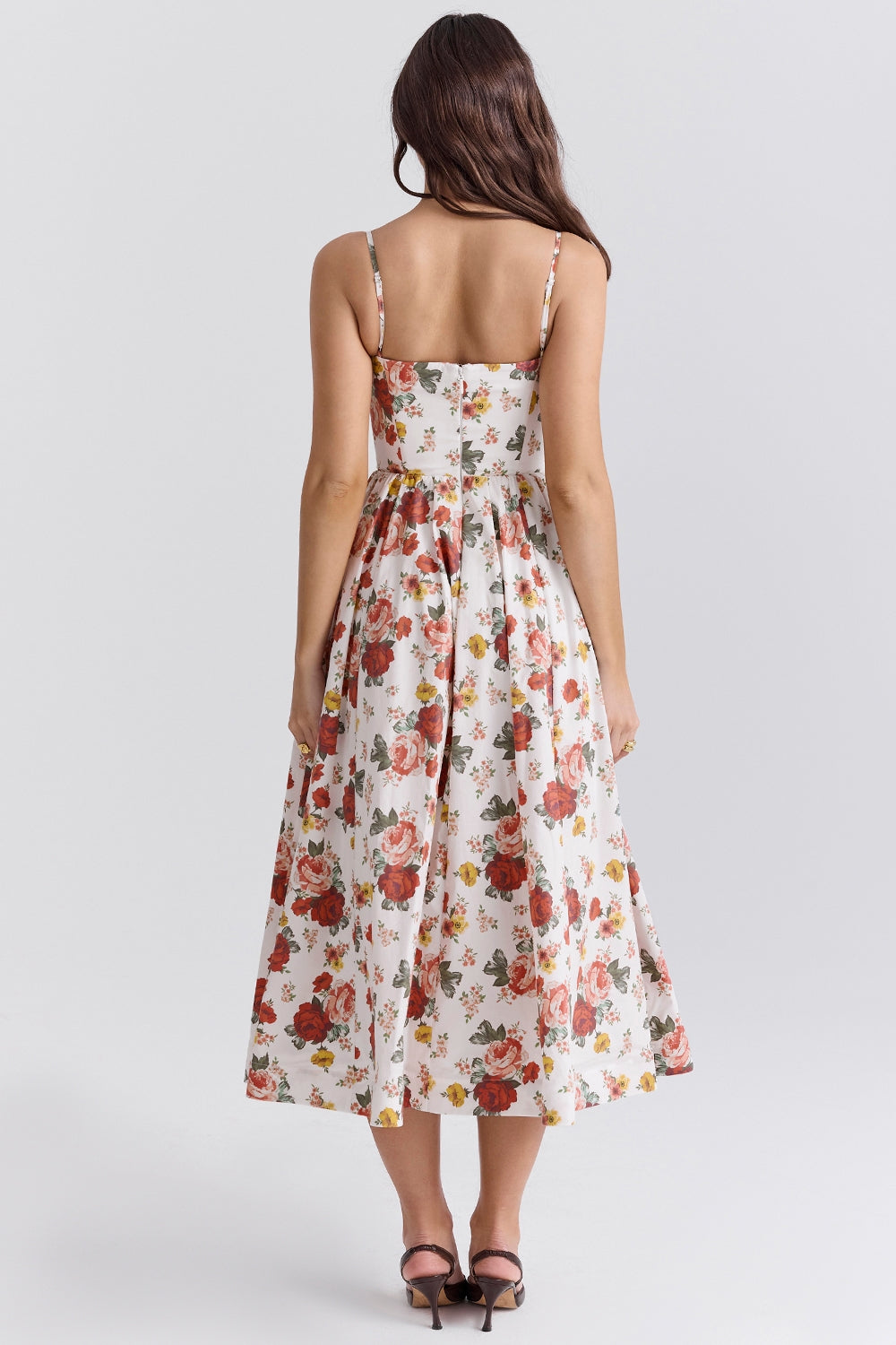 Florence Floral Patterned Midi Elbise