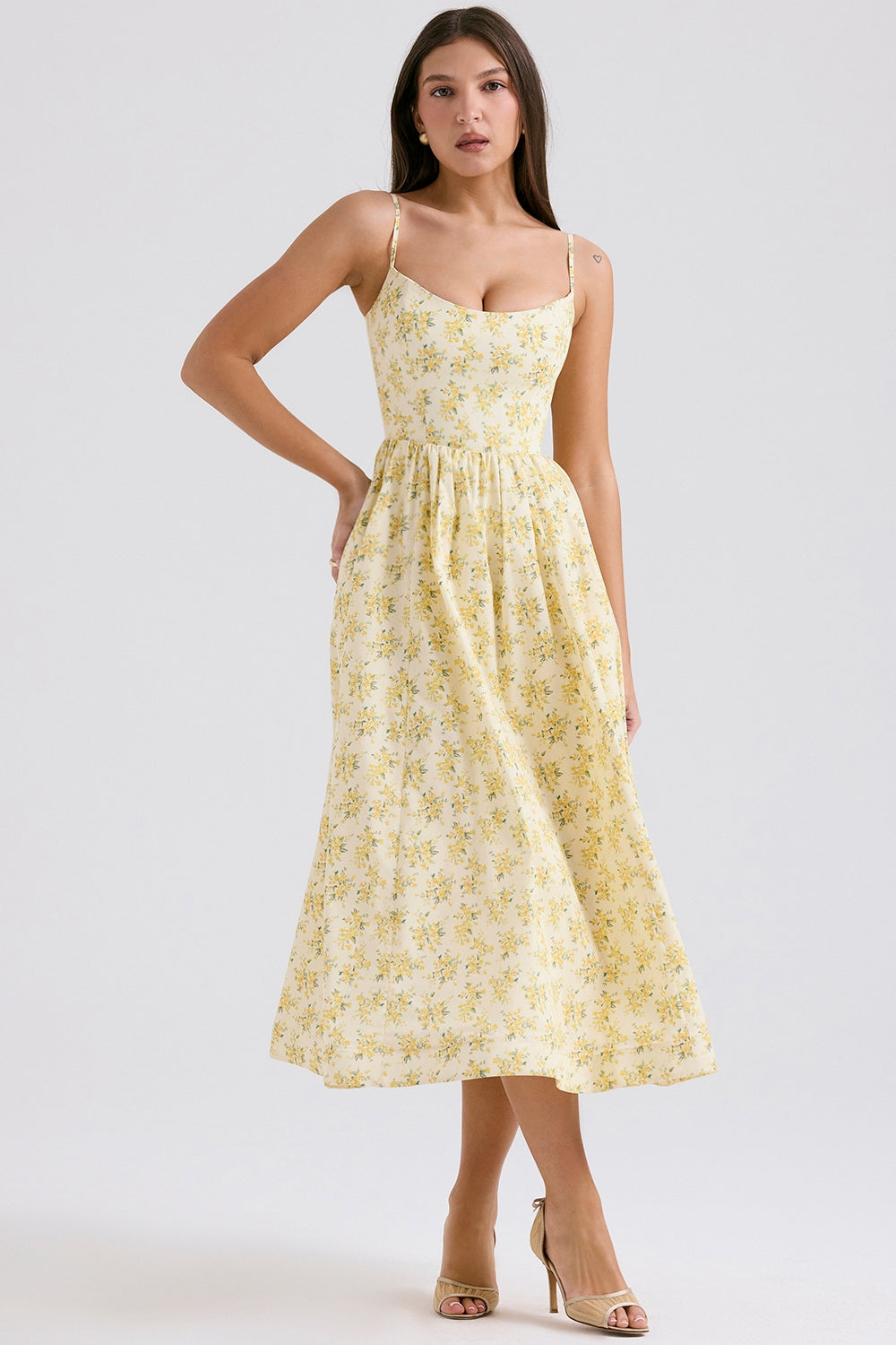 Amelie Floral Breeze Midi Elbise