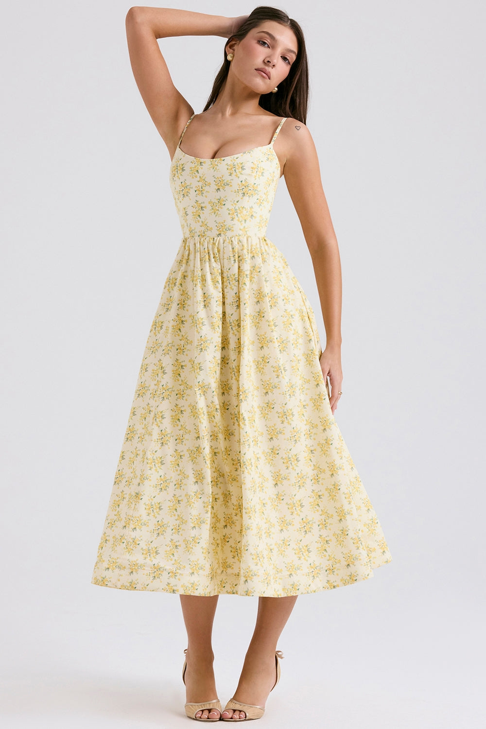 Amelie Floral Breeze Midi Elbise