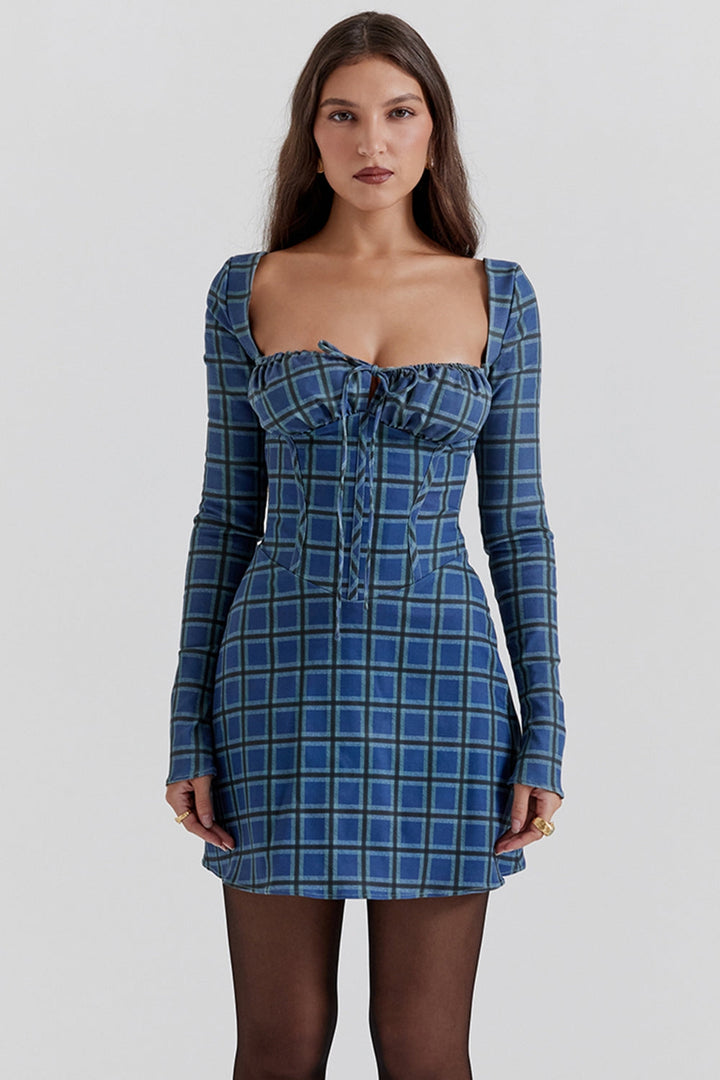 Camila Checkered Mini Elbise