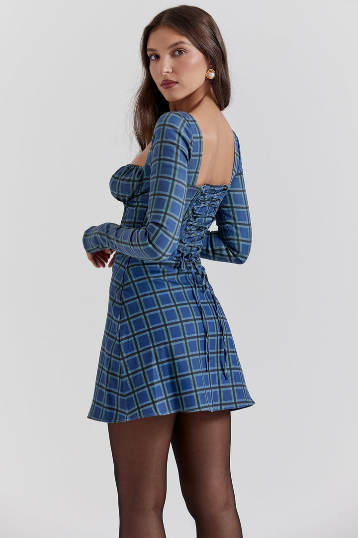 Camila Checkered Mini Elbise