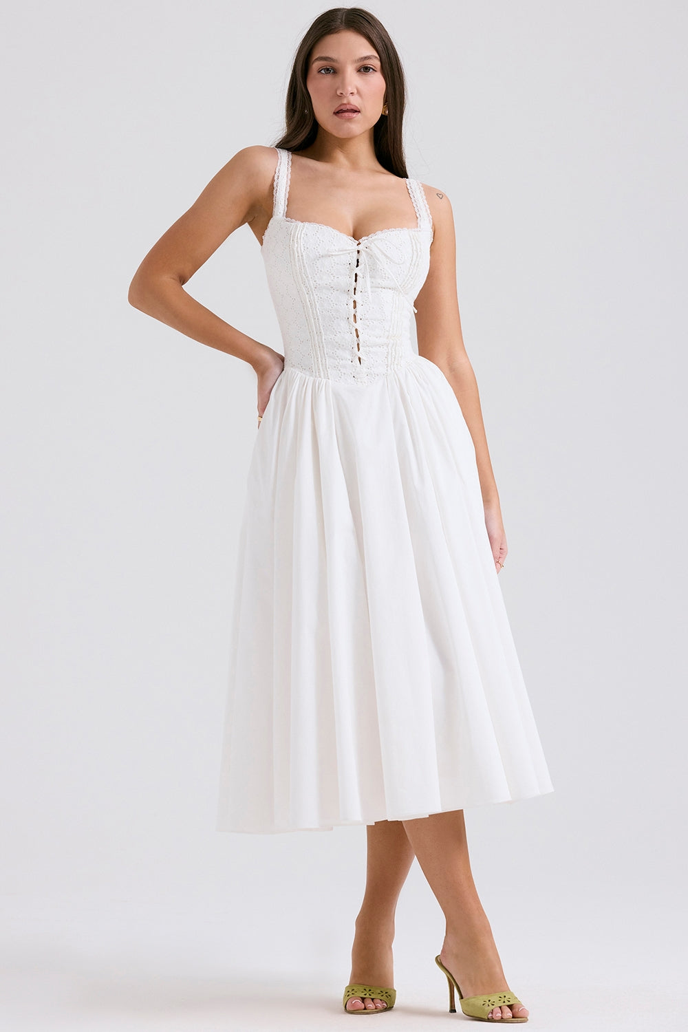 Evangeline Corset Midi Elbise