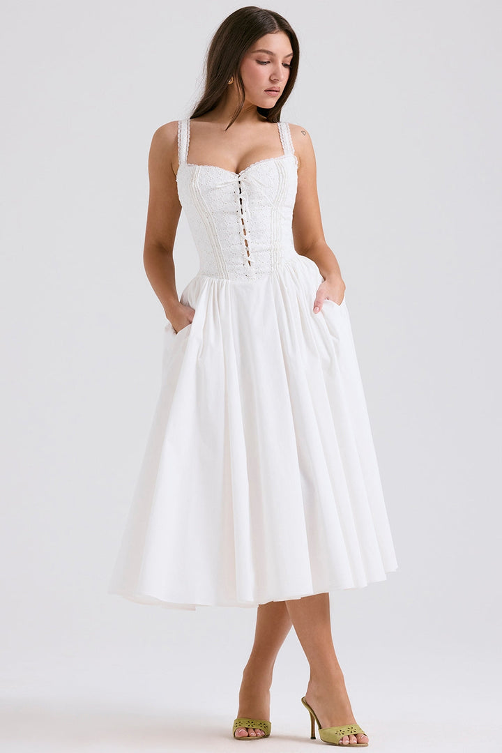 Evangeline Corset Midi Elbise