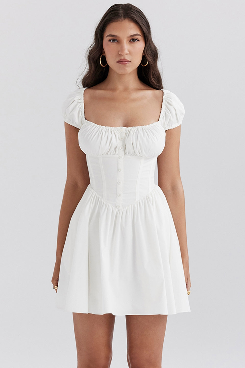 Celeste Corset Puff Sleeve Mini Elbise