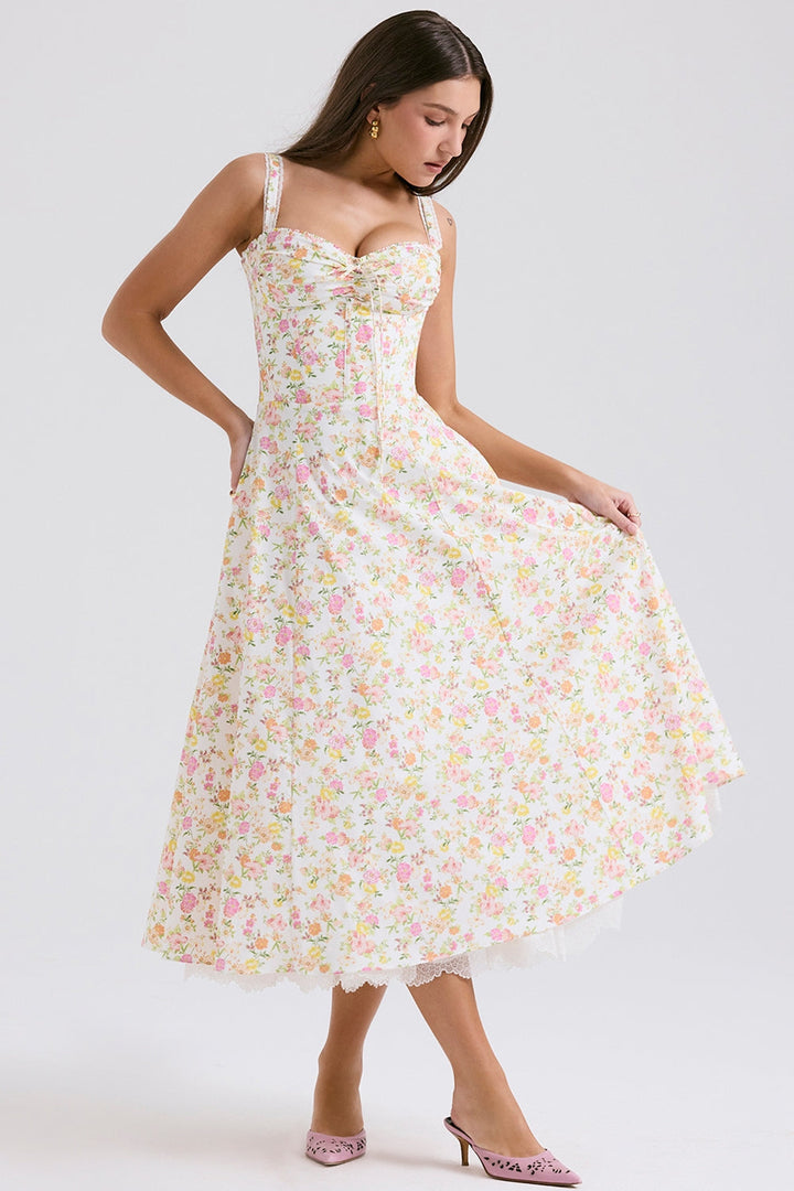 Elodie Floral Charm Midi Elbise