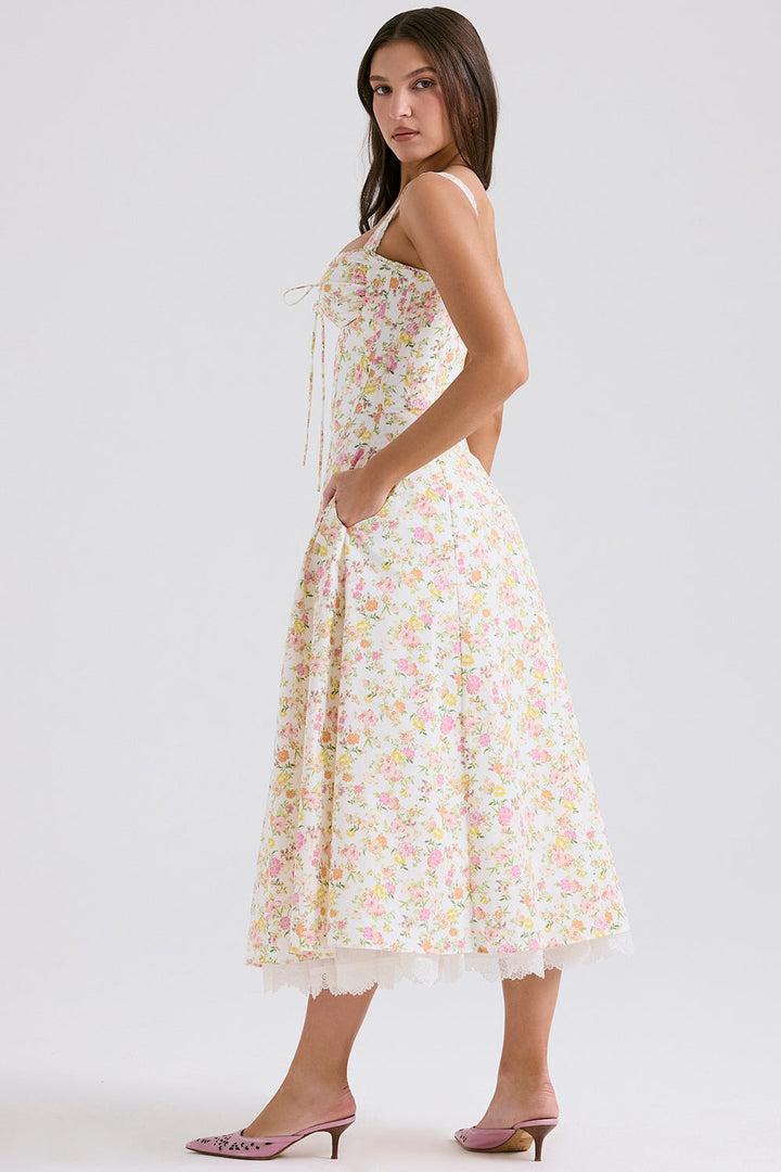 Elodie Floral Charm Midi Elbise