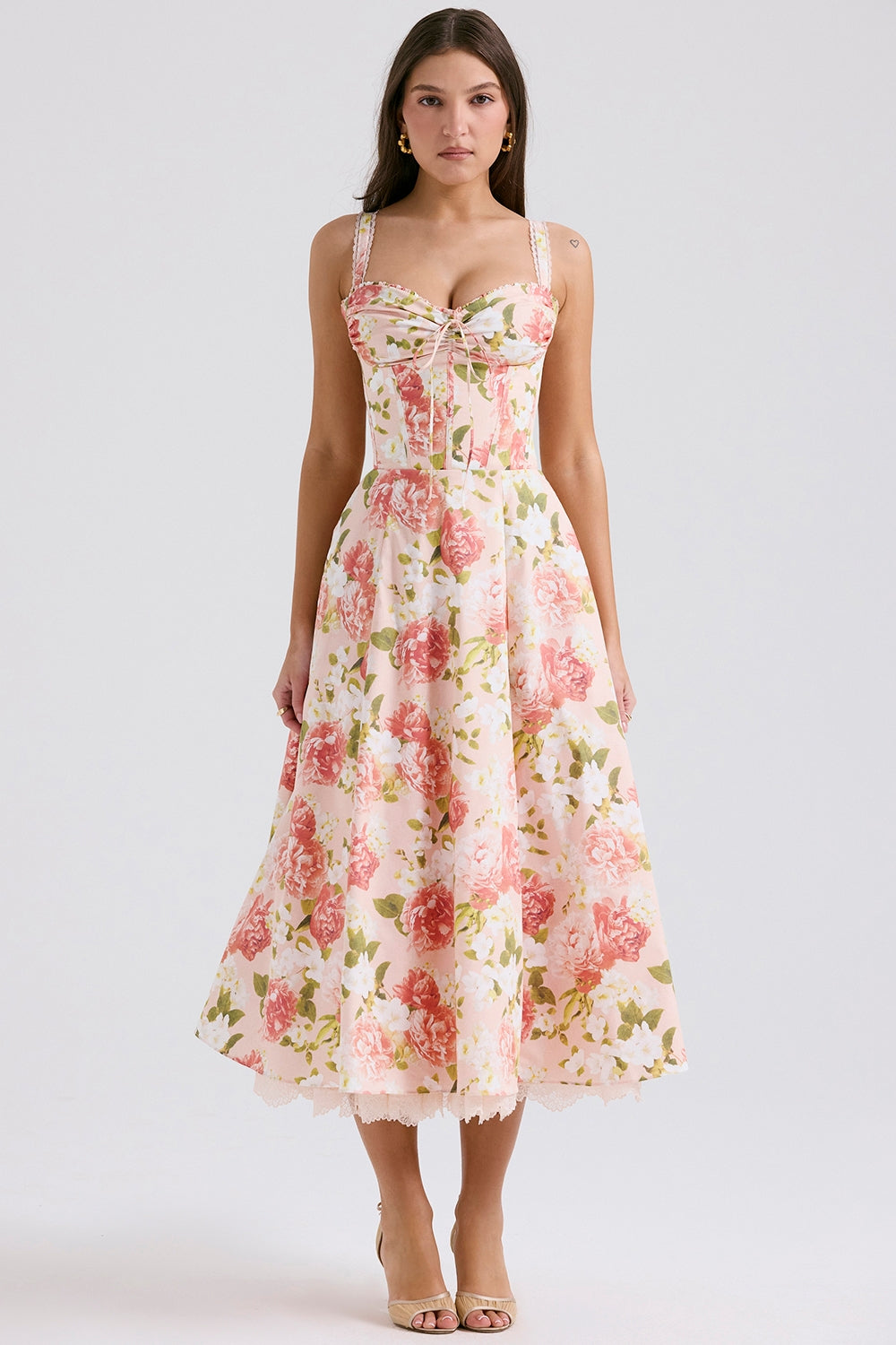 Isabella Blooming Garden Midi Elbise