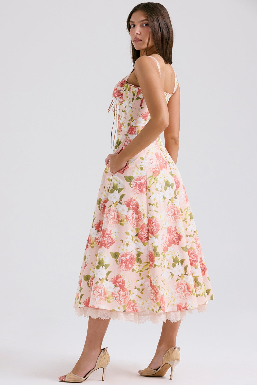 Isabella Blooming Garden Midi Elbise