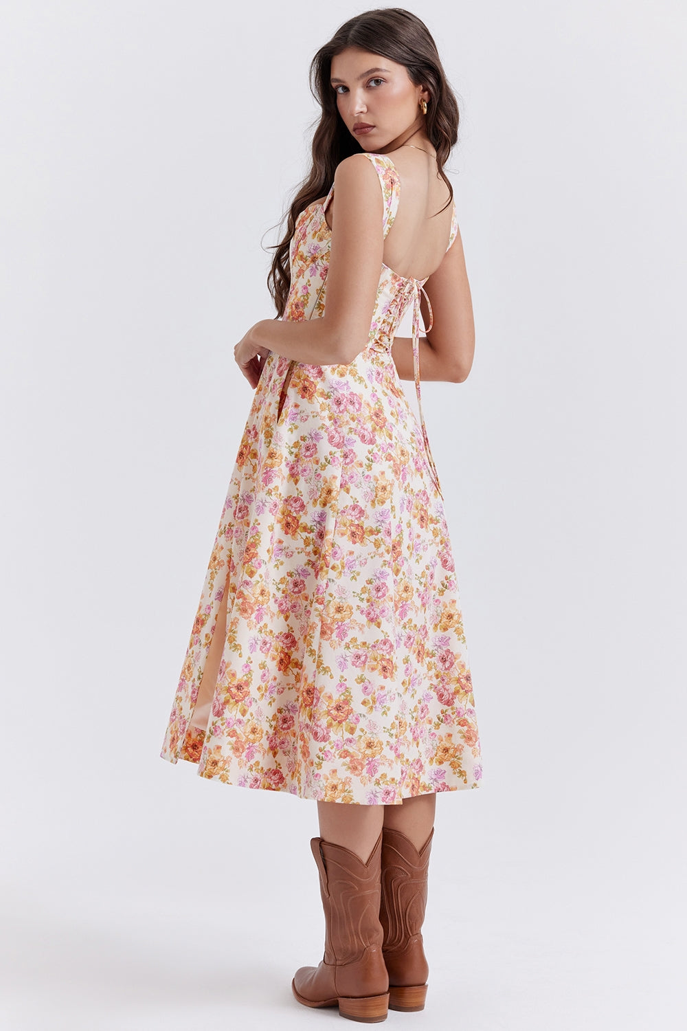 Elowen Floral Midi Elbise