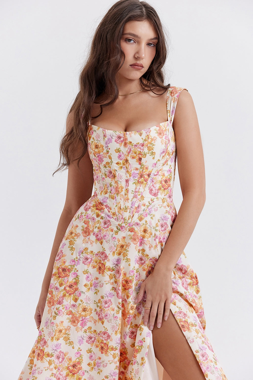 Elowen Floral Midi Elbise