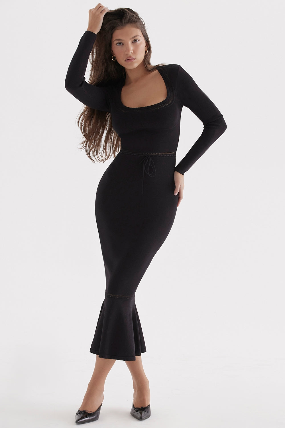 Black Elegance Midi Elbise