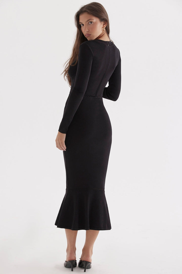 Black Elegance Midi Elbise