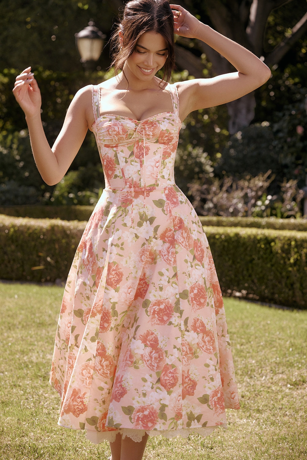 Isabella Blooming Garden Midi Elbise